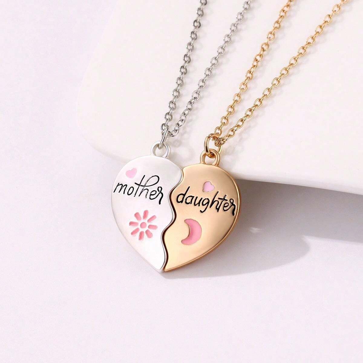 Mother & Daughter Matching Heart Magnetic Pendant Set: A Bond of Love