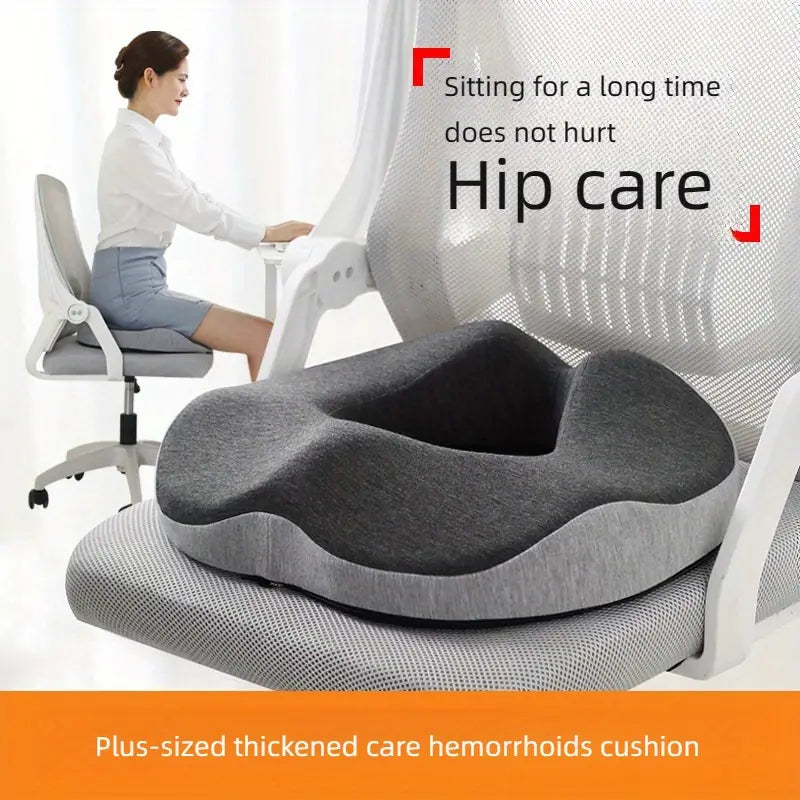 Sciatica & Tailbone Relief Seat Cushion - Ergonomic Memory Foam Donut Pillow for Office Chair, Car, & Wheelchair, Improves Posture & All-Day Comfort, Gray