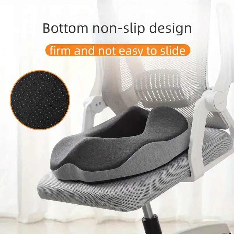 Sciatica & Tailbone Relief Seat Cushion - Ergonomic Memory Foam Donut Pillow for Office Chair, Car, & Wheelchair, Improves Posture & All-Day Comfort, Gray