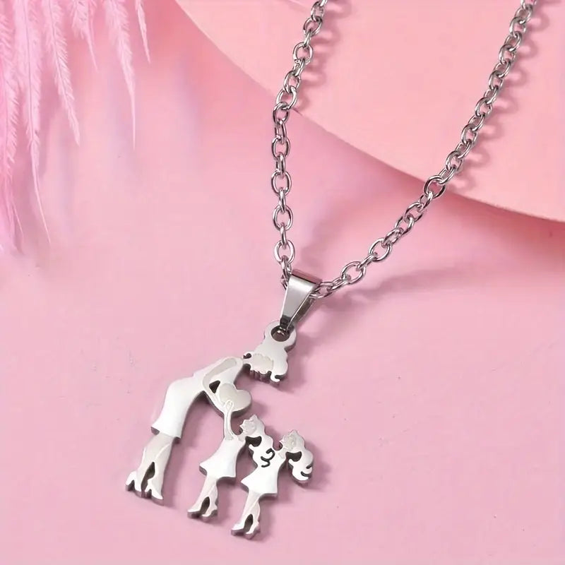 Stainless Steel Mother-Daughters Necklace / Grandmother-Granddaughters / Family: A Timeless Bond