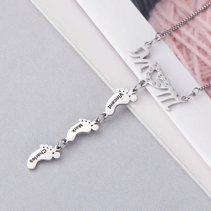 Personalized Baby Feet Stainless Steel Pendant Necklace: A Cherished Keepsake