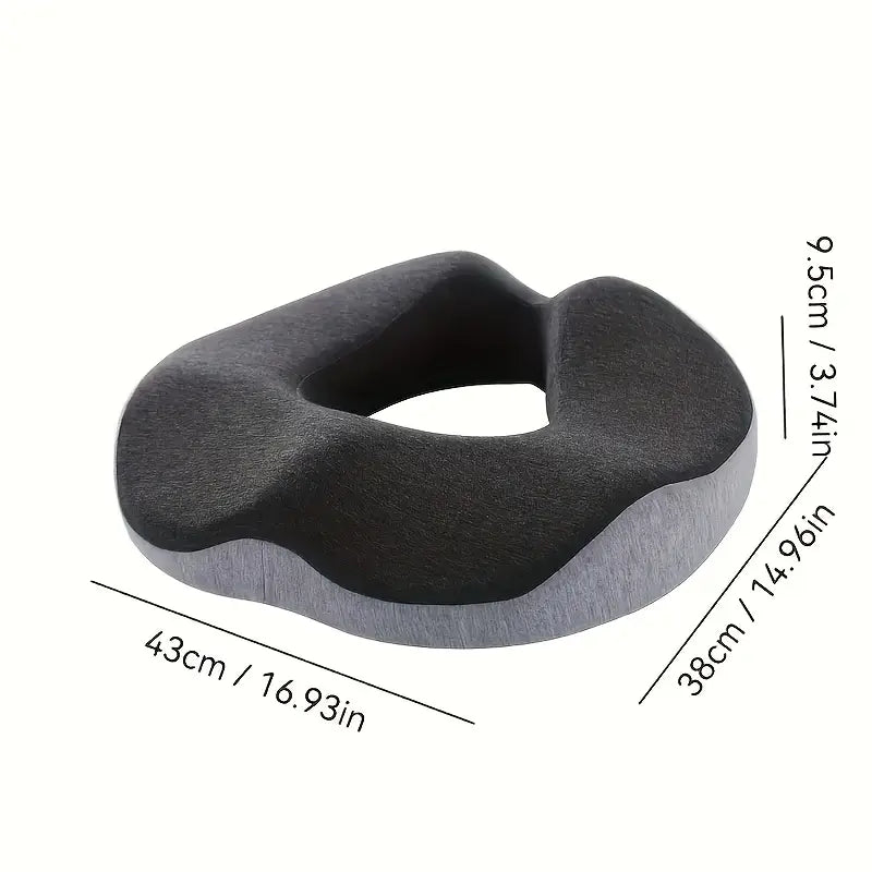Sciatica & Tailbone Relief Seat Cushion - Ergonomic Memory Foam Donut Pillow for Office Chair, Car, & Wheelchair, Improves Posture & All-Day Comfort, Gray