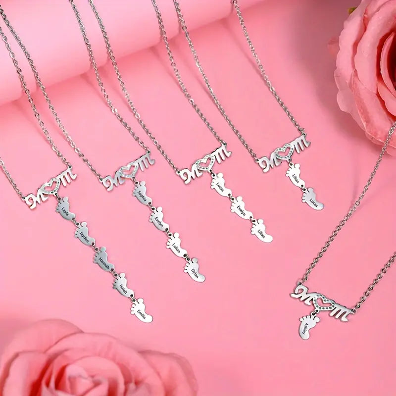 Personalized Baby Feet Stainless Steel Pendant Necklace: A Cherished Keepsake