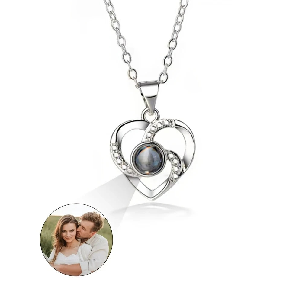 S925 Silver Eternal Heart Photo Projection Necklace: A Keepsake to Treasure