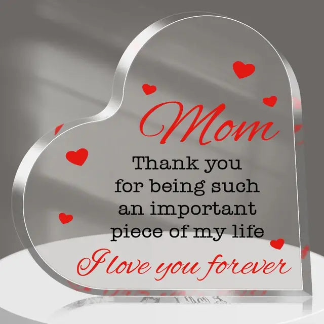 Mother's Day Thank You Mom Acrylic Heart Plaque