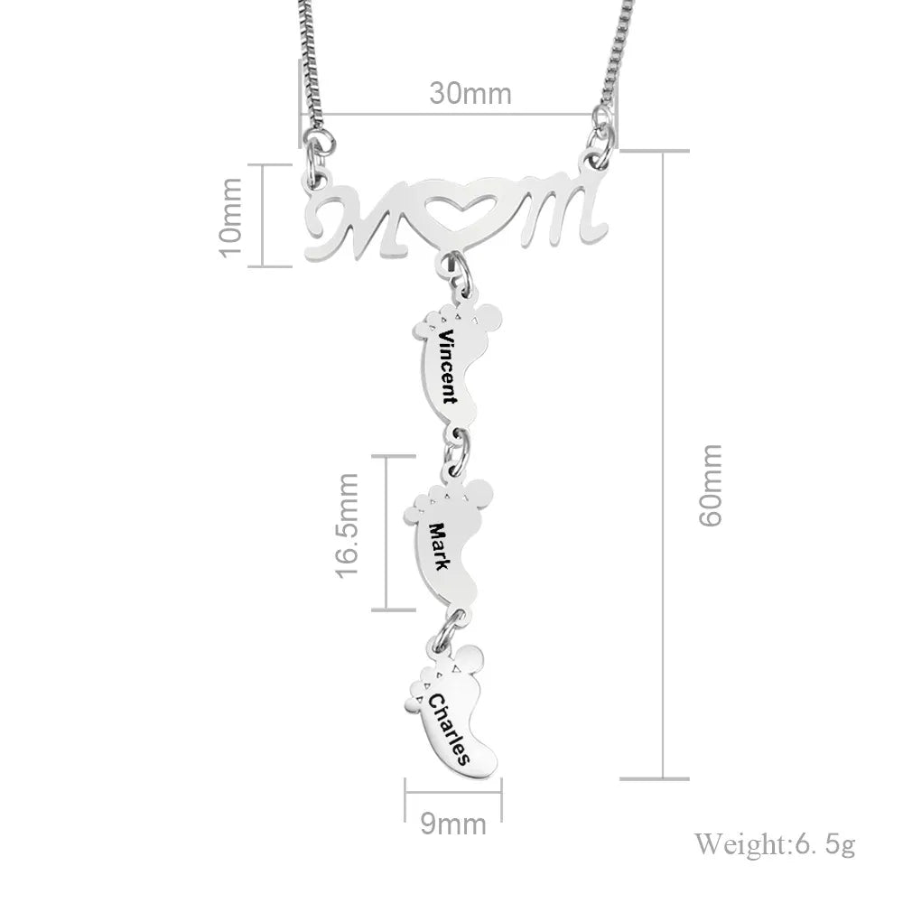 Personalized Baby Feet Stainless Steel Pendant Necklace: A Cherished Keepsake