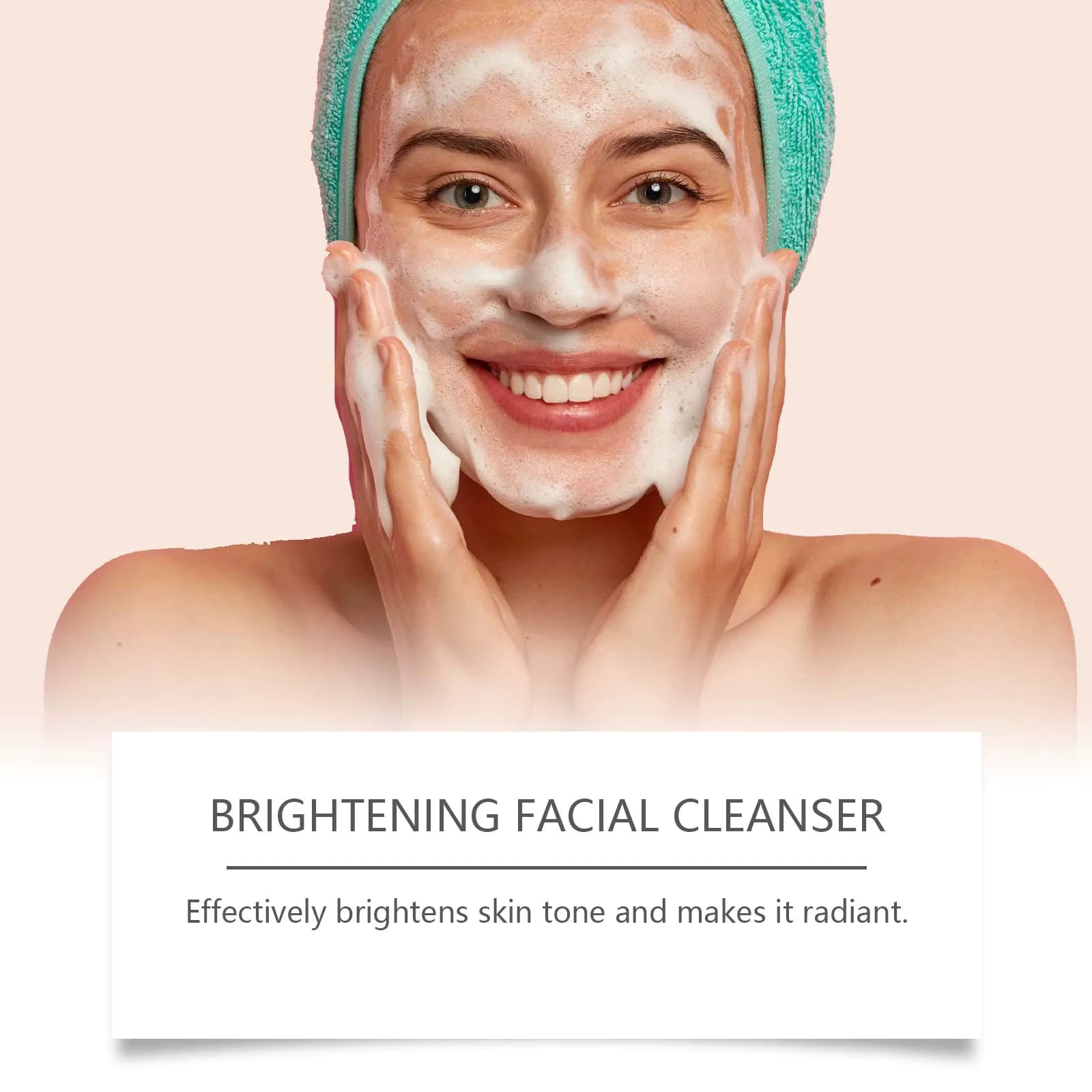 Turmeric Brightening Mousse Facial Cleanser with Kojic Acid & Niacinamide - 2-Pack Deep Cleansing Formula with Silicone Massage Head, 100ml Each