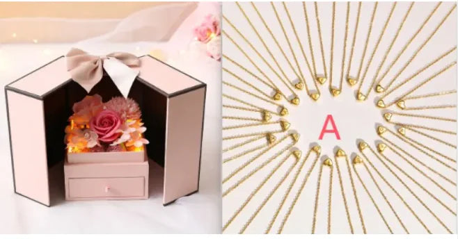 Elegant Jewelry Box with Preserved Rose: A Gift of Timeless Beauty