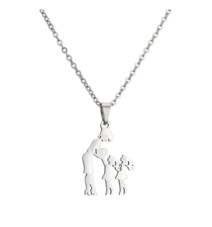 Stainless Steel Mother-Daughters Necklace / Grandmother-Granddaughters / Family: A Timeless Bond