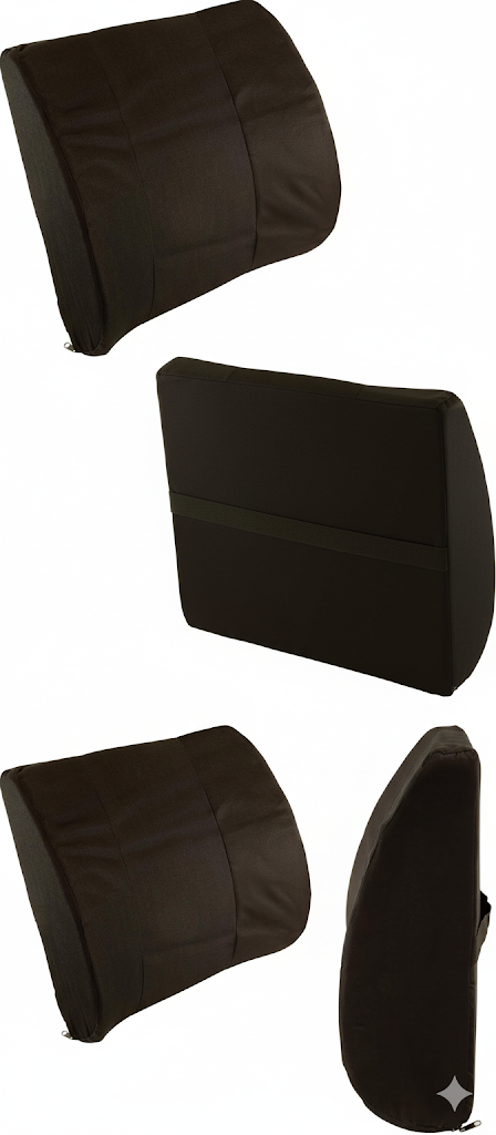 Roscoe Back Support for Office Chair Car Boat RV Wheelchair - Premium Contoured Lumbar Pillow and Chair Cushion for Lower Back Pain Relief