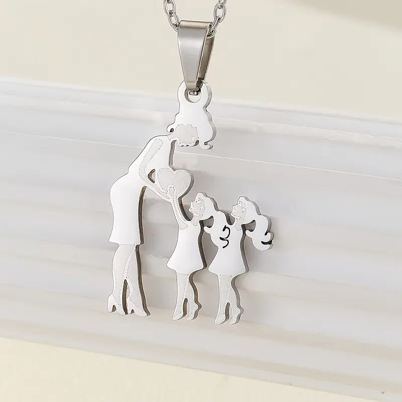 Stainless Steel Mother-Daughters Necklace / Grandmother-Granddaughters / Family: A Timeless Bond
