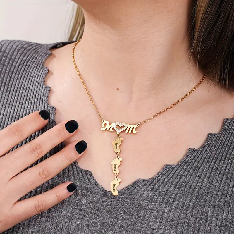 Personalized Baby Feet Stainless Steel Pendant Necklace: A Cherished Keepsake