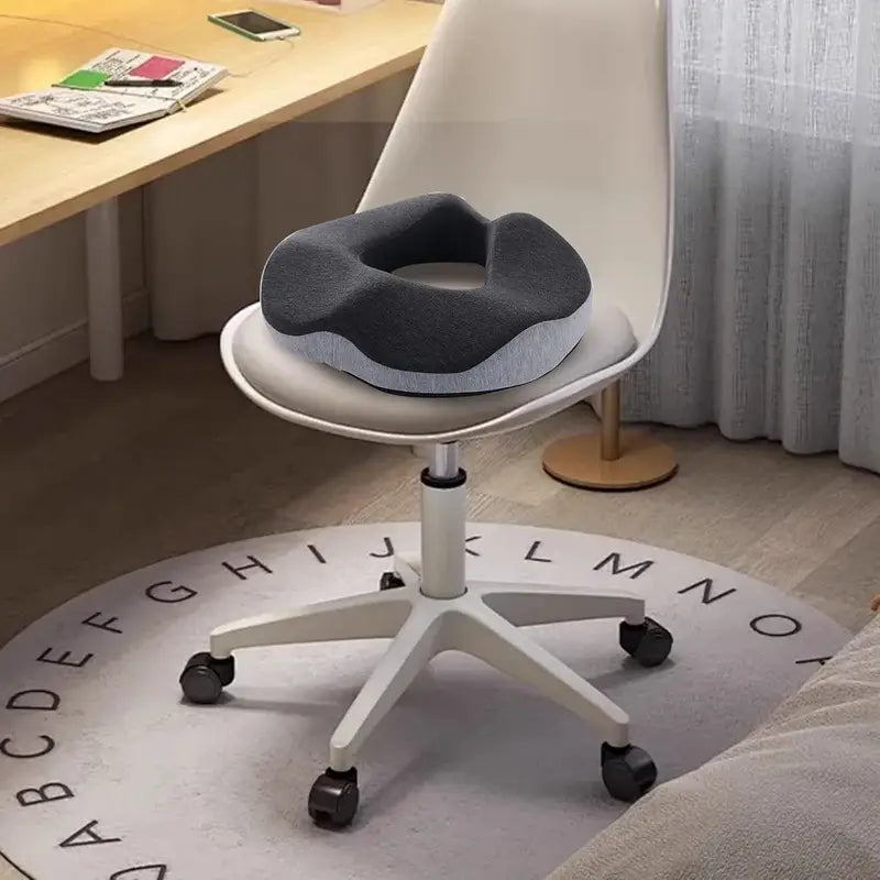 Sciatica & Tailbone Relief Seat Cushion - Ergonomic Memory Foam Donut Pillow for Office Chair, Car, & Wheelchair, Improves Posture & All-Day Comfort, Gray