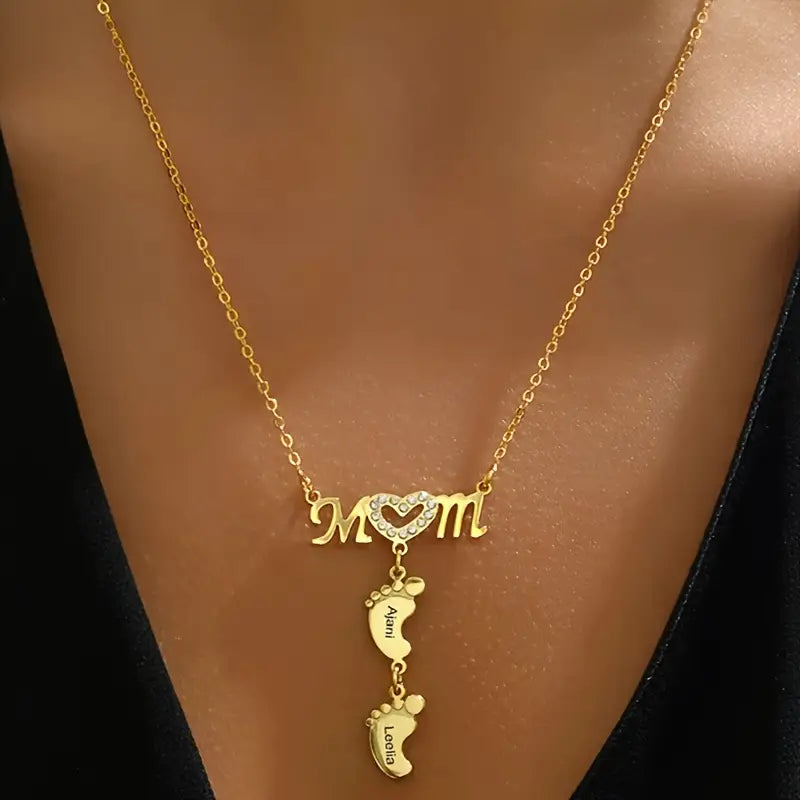 Personalized Baby Feet Stainless Steel Pendant Necklace: A Cherished Keepsake
