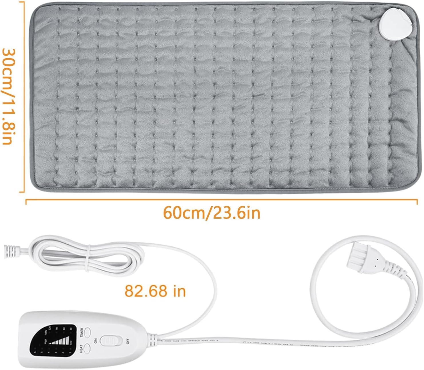 Portable & Washable Heating Pad for Pain Relief - 24" x 12" with Remote Control, 6 Heat Levels & Auto Shut-Off Timer - Perfect Gift for Back, Neck & Muscle Relief