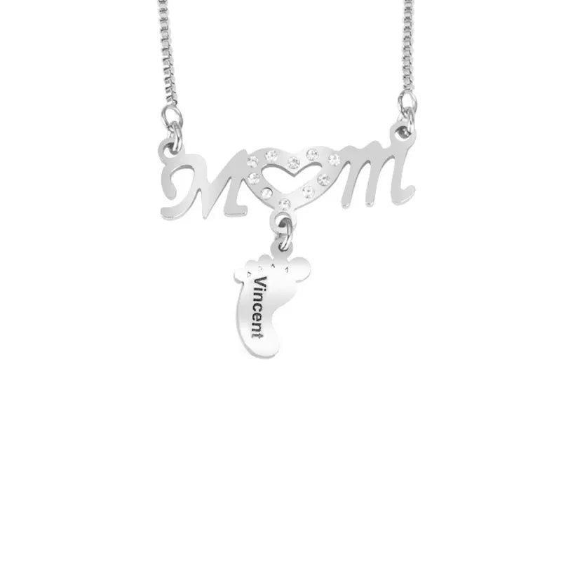 Personalized Baby Feet Stainless Steel Pendant Necklace: A Cherished Keepsake
