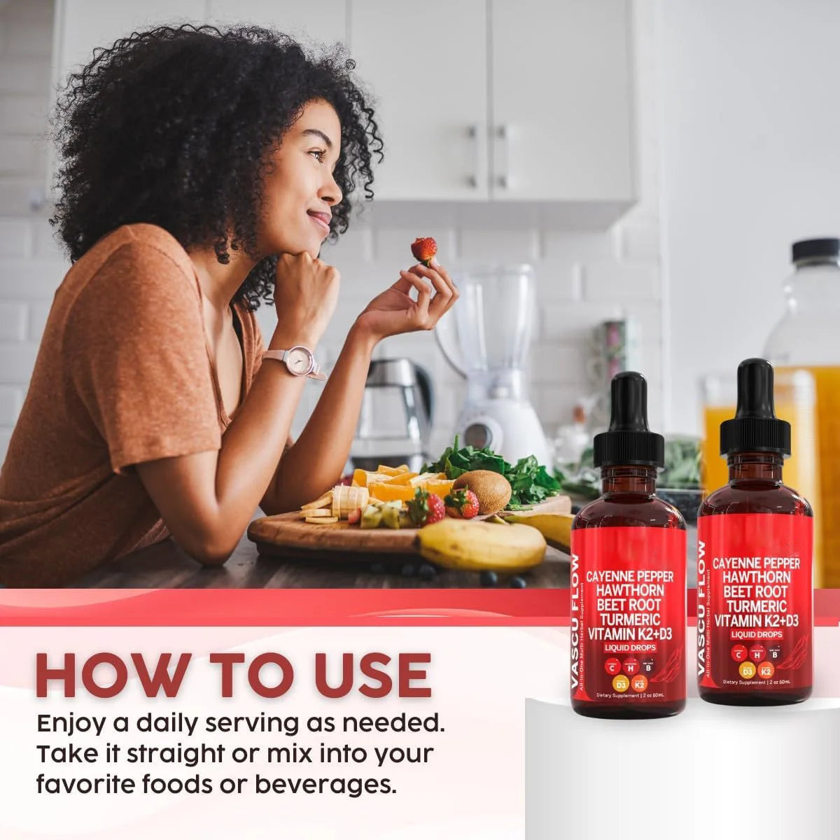 Premium Cayenne Pepper Liquid Drops with Vitamin D3 K2 Complex - Metabolism & Circulation Support Supplement with Turmeric, Ginseng & Hawthorn Berry - Natural Energy Booster for Men & Women - 2 fl oz