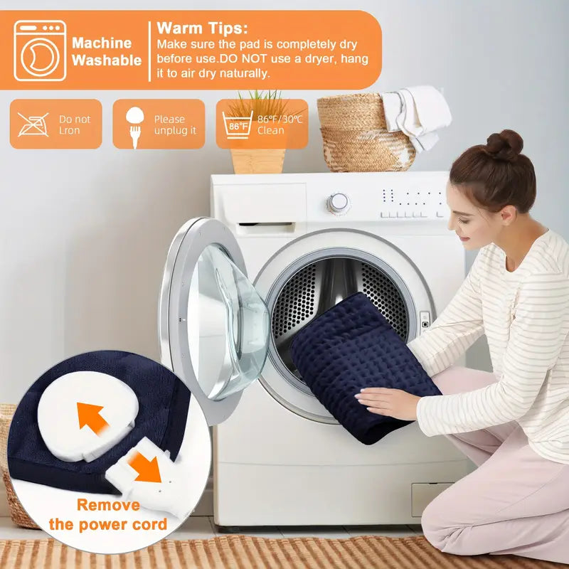 Portable & Washable Heating Pad for Pain Relief - 24" x 12" with Remote Control, 6 Heat Levels & Auto Shut-Off Timer - Perfect Gift for Back, Neck & Muscle Relief