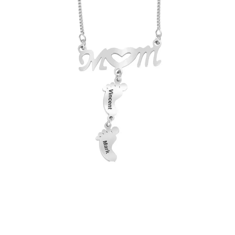 Personalized Baby Feet Stainless Steel Pendant Necklace: A Cherished Keepsake