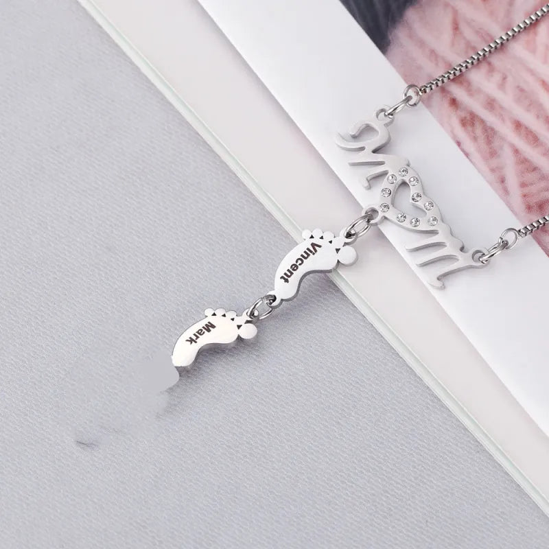 Personalized Baby Feet Stainless Steel Pendant Necklace: A Cherished Keepsake