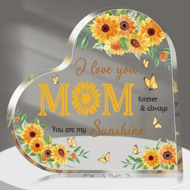 Mother's Day Thank You Mom Acrylic Heart Plaque