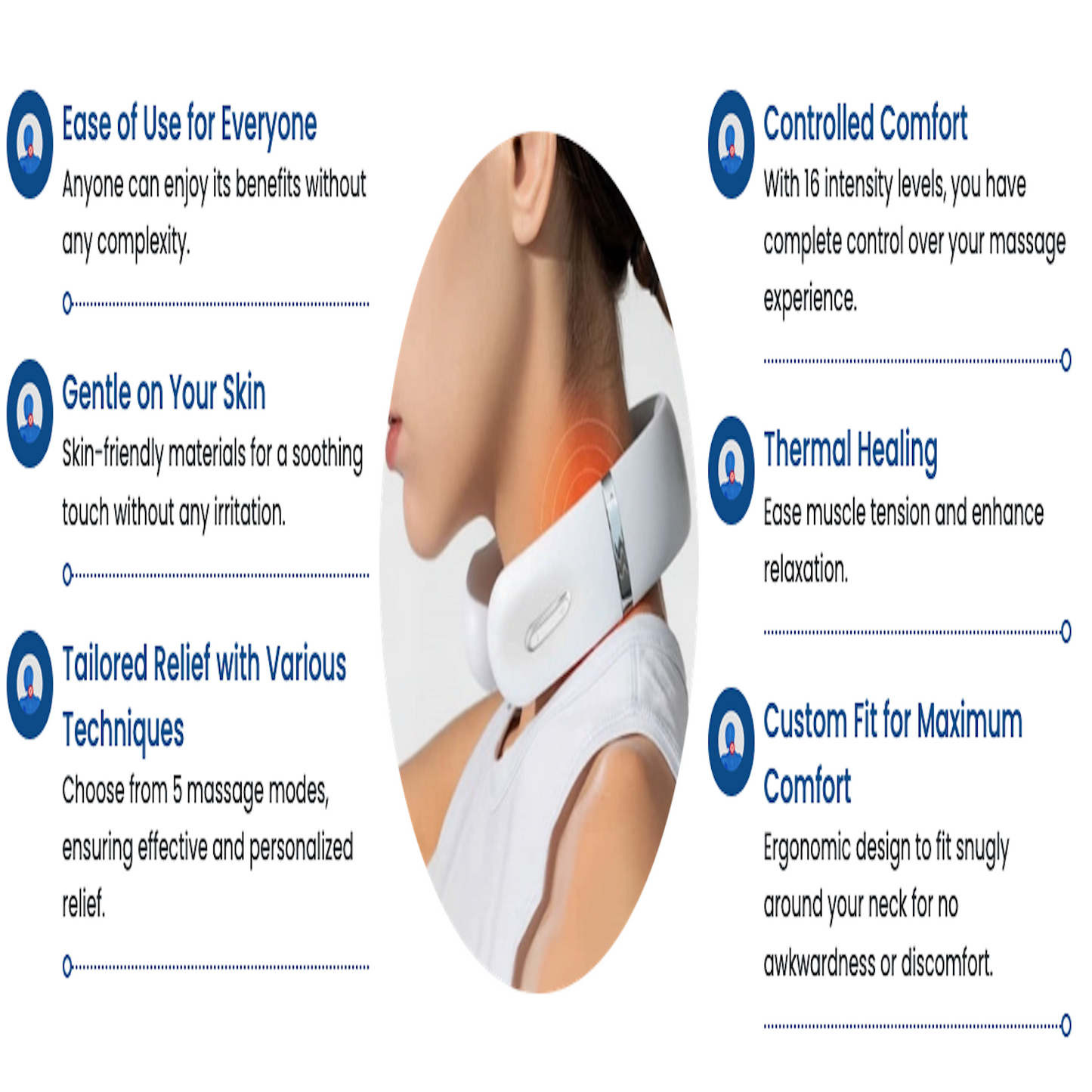 Portable Mini Cervical Massager Portable Neck & Shoulder Massager - Deep Tissue Relief for On-the-Go Comfort