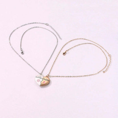 Mother & Daughter Matching Heart Magnetic Pendant Set: A Bond of Love