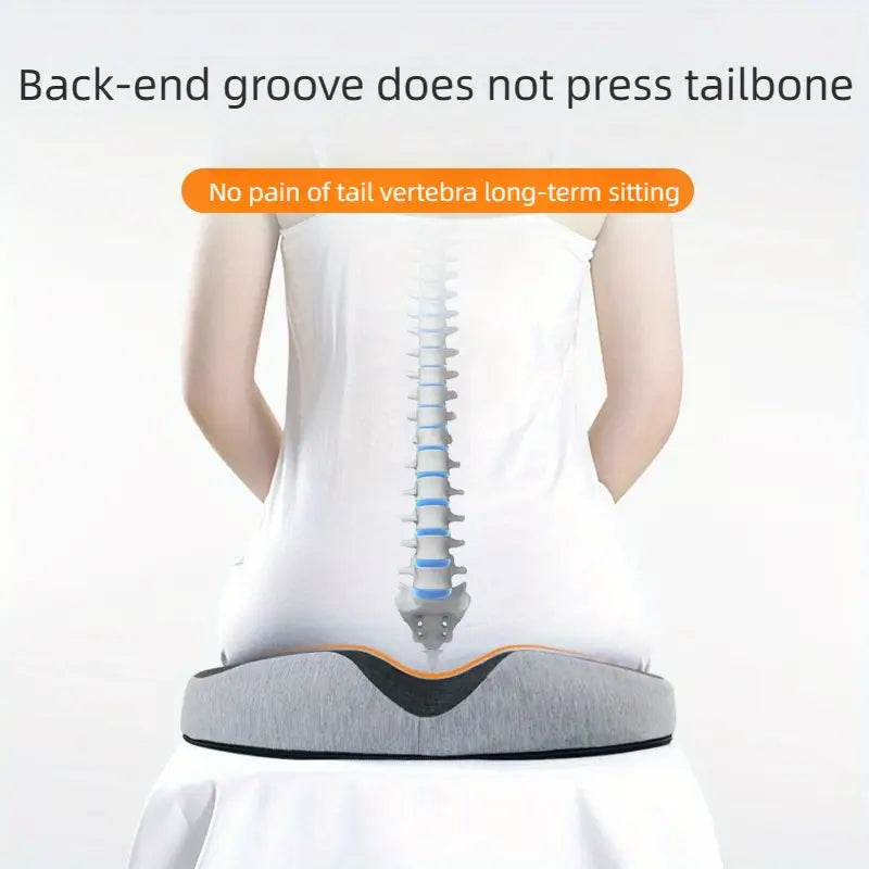 Sciatica & Tailbone Relief Seat Cushion - Ergonomic Memory Foam Donut Pillow for Office Chair, Car, & Wheelchair, Improves Posture & All-Day Comfort, Gray