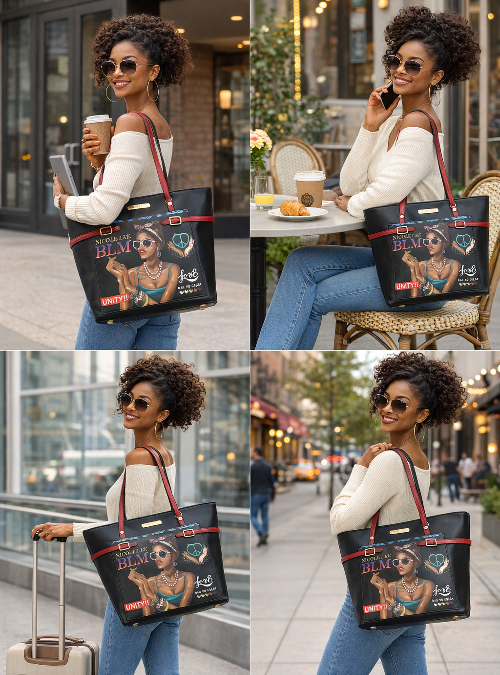 Nicole Lee “Latoya Loves Who She Is” Shoulder Bag, Black, New with Tags