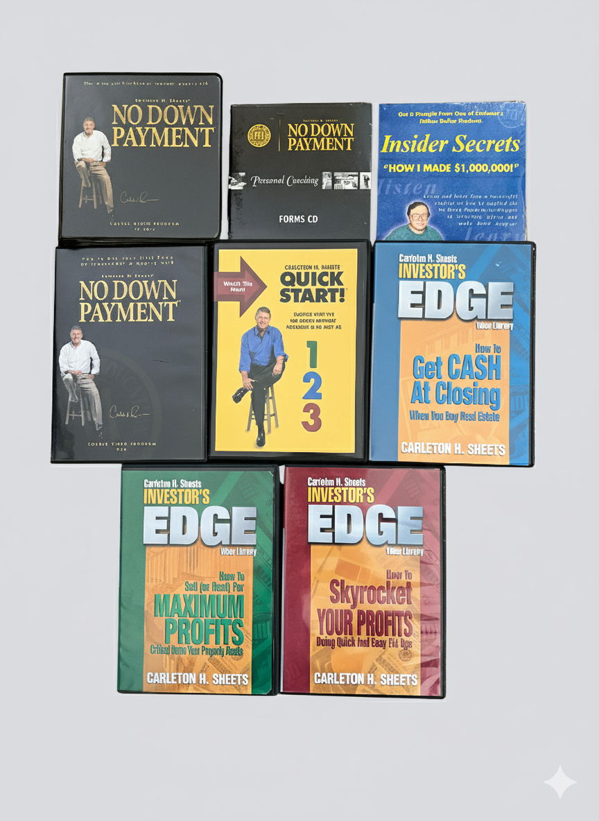 Carleton Sheets Ultimate 3-Course Real Estate Bundle: No Money Down, Investor's Edge, Insider Secrets (12-CD/5-DVD)