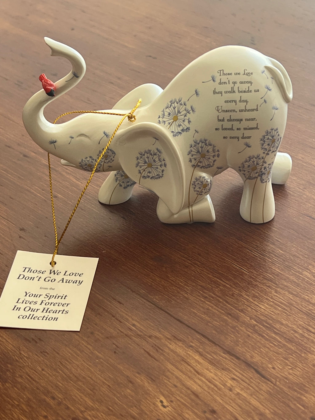 The Hamilton Collection Blake Jensen "Those We Love Don't Go Away" Elephant Memorial Figurine (6")