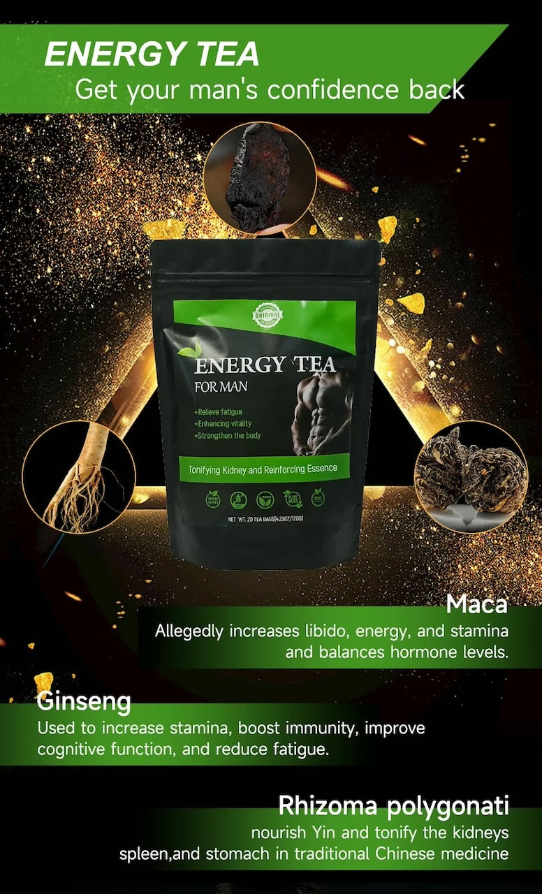 Male Energy Tea Energy Tea for Men Men's Energy Supplement (20 Tea Bags)