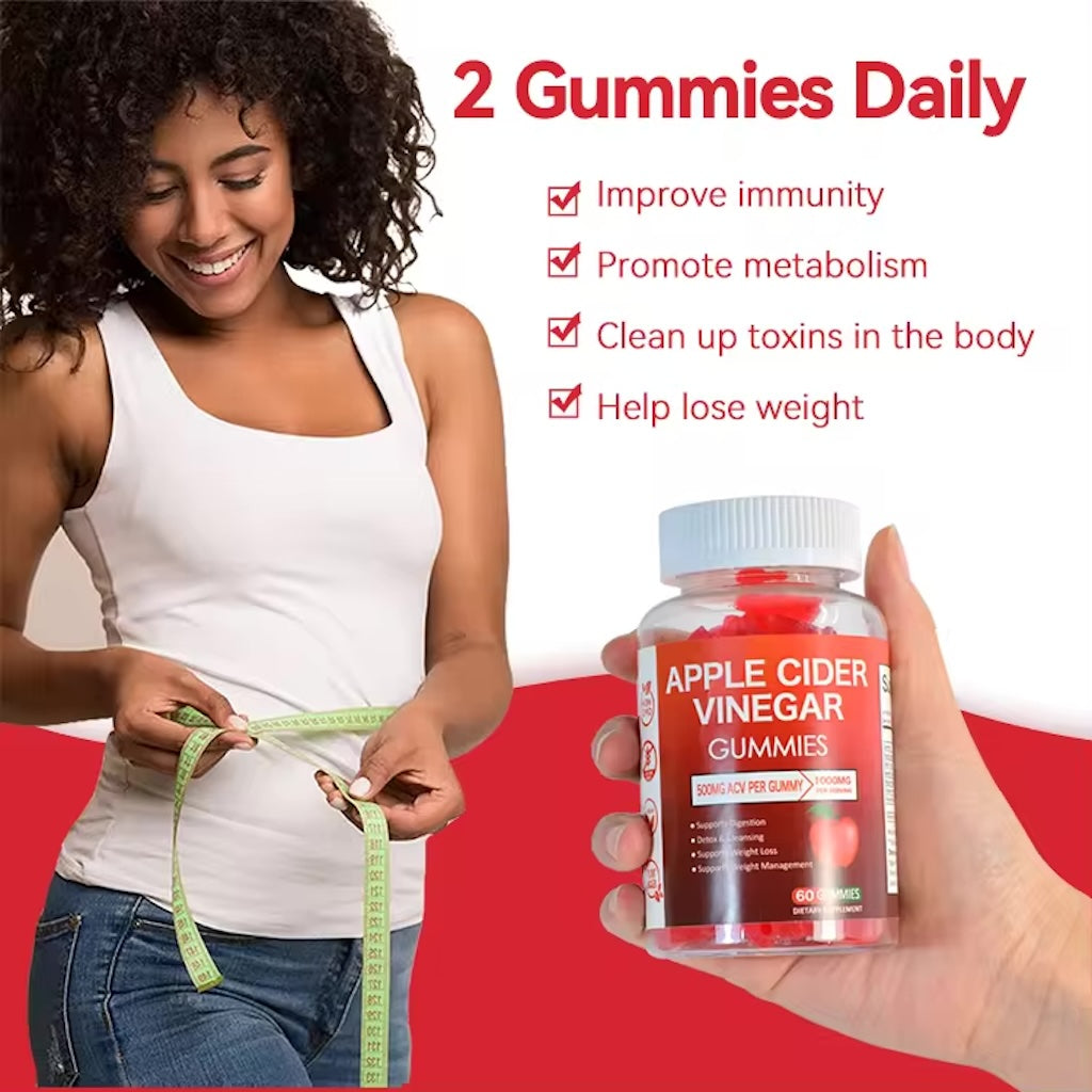Apple Cider Vinegar Gummies for Weight Loss Digestion Weight Management with Vitamins B9 and B12 – 60 Count