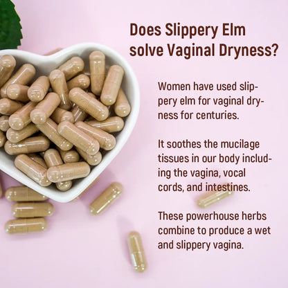 Slippery Elm Bark Capsules for Vaginal Health - 1000mg - 60 Count