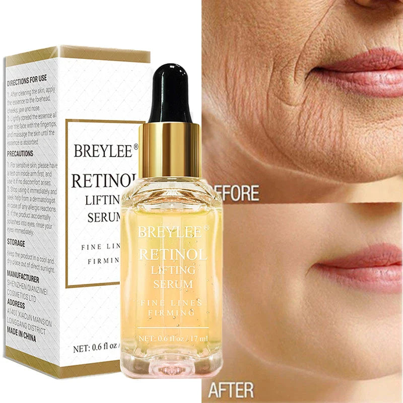 BREYLEE Retinol Serum Anti-Aging Lifting Firming Remove Wrinkles Fine Lines Repair Tighten Skin, 0.6 fl oz