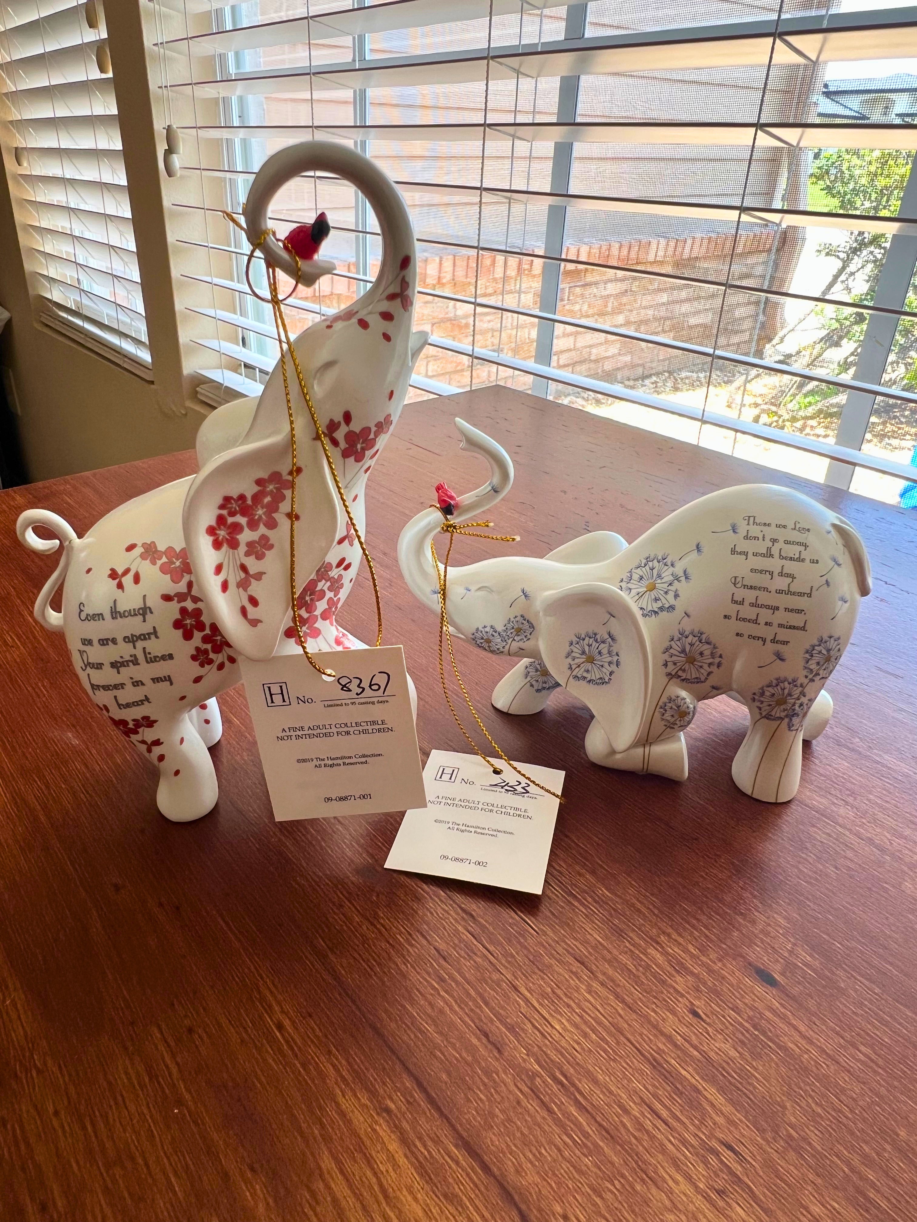 The Hamilton Collection Blake Jensen Memorial Elephant Figurine Set (2-Piece Set)