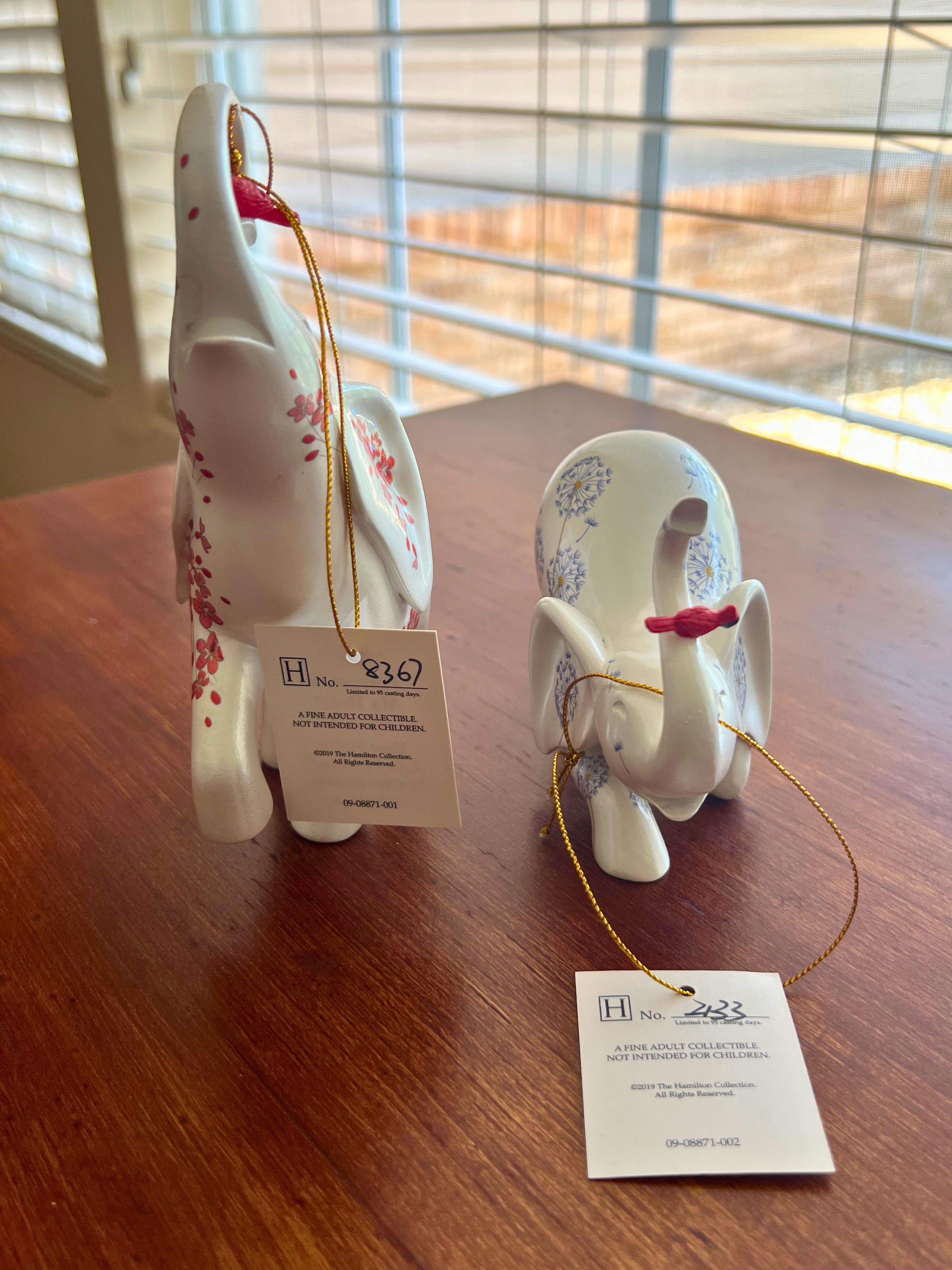 The Hamilton Collection Blake Jensen Memorial Elephant Figurine Set (2-Piece Set)