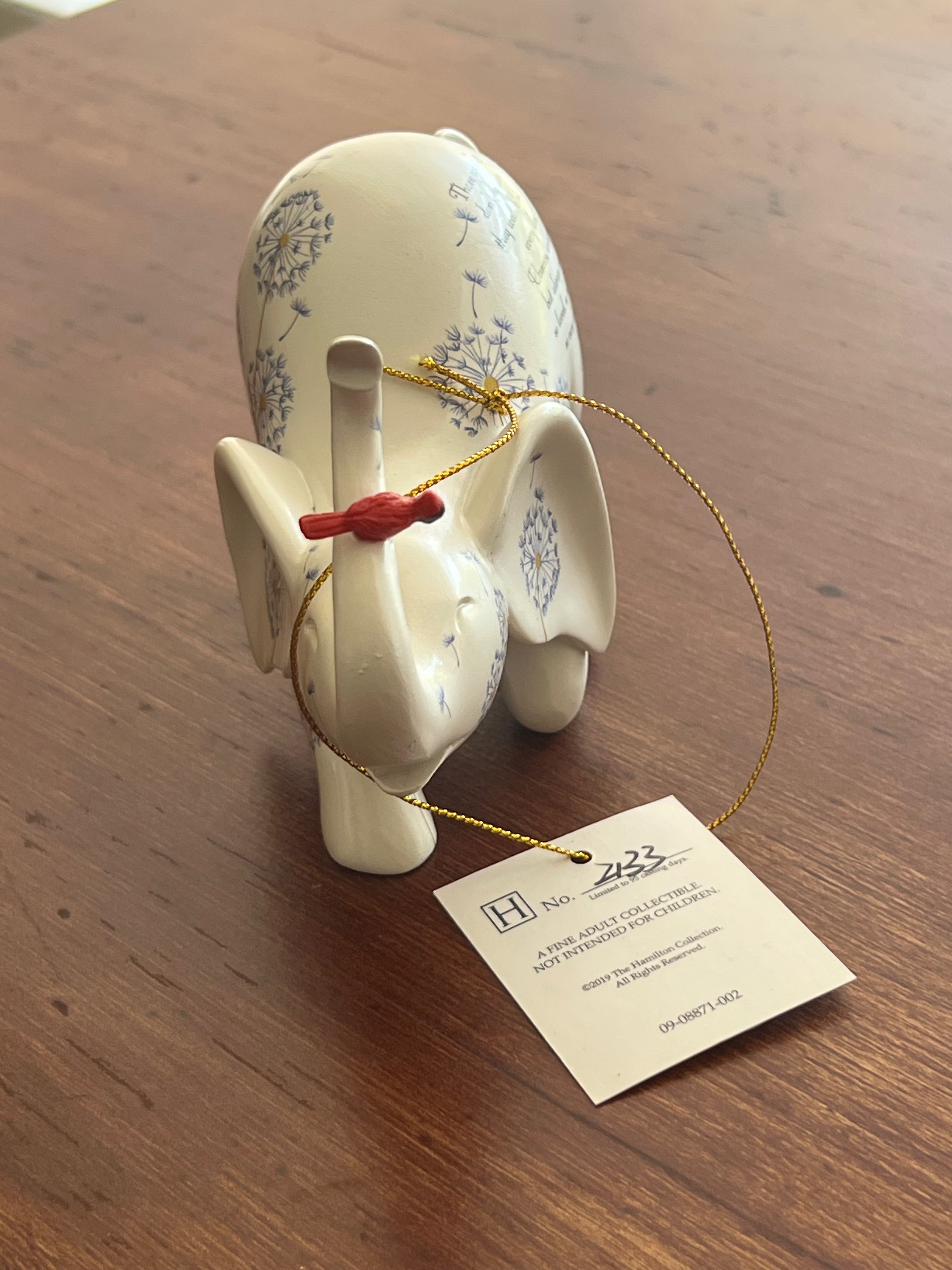 The Hamilton Collection Blake Jensen "Those We Love Don't Go Away" Elephant Memorial Figurine (6")