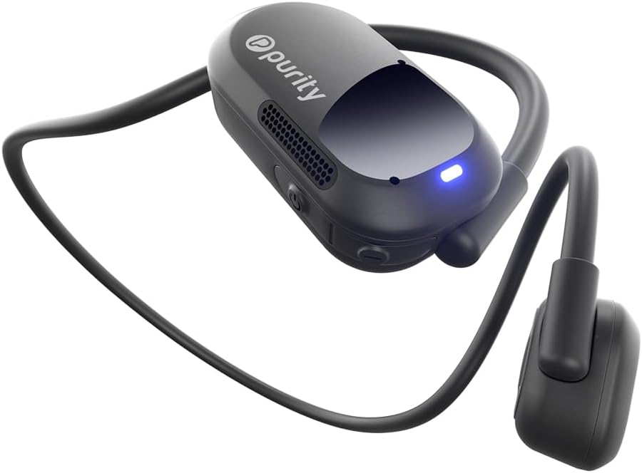 Purity Air Open Ear Bluetooth Headphones & UNU 15000mAh Powerbank Duo - IPX5 Waterproof Wireless Sports Earbuds with Dual Mic, 6H Battery Life, Air Conduction Technology for Running, Cycling & Workouts (Black)