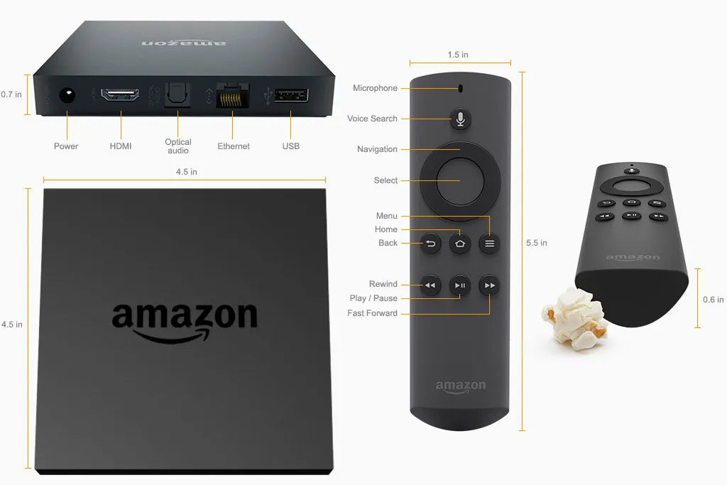 Amazon Fire TV 2nd Gen 4K UHD Box Alexa Voice Remote + 64GB MicroSD & HDMI Bundle