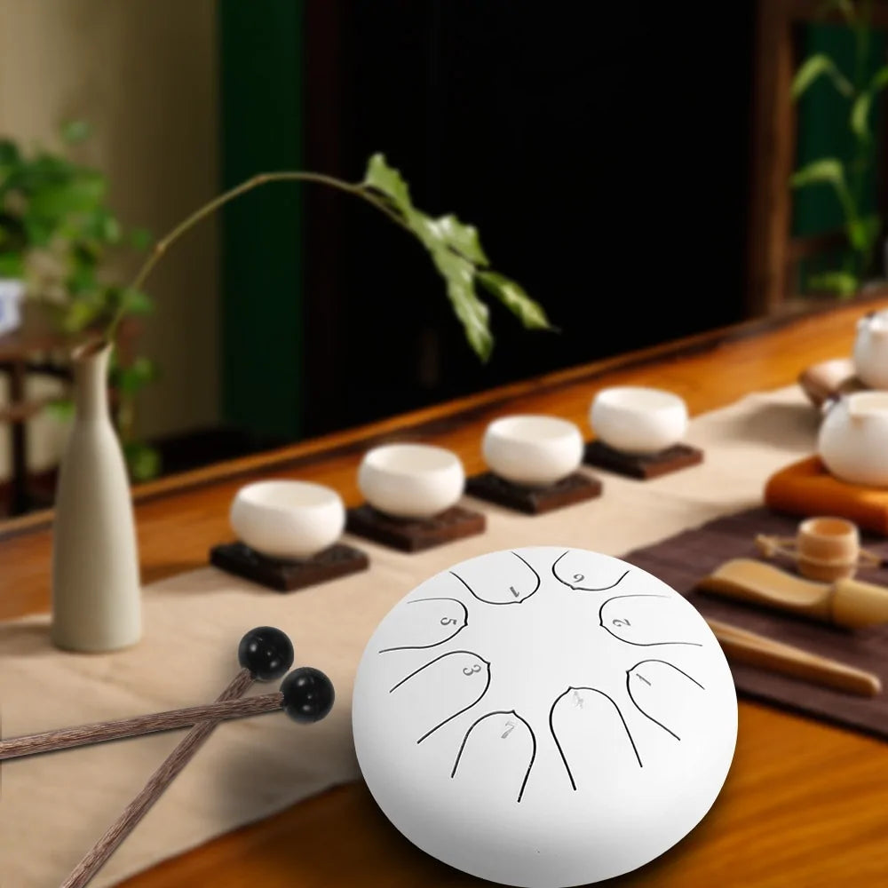 Portable Steel Tongue Drum Set - 6 Inch, 8 Notes (Ethereal Sound)