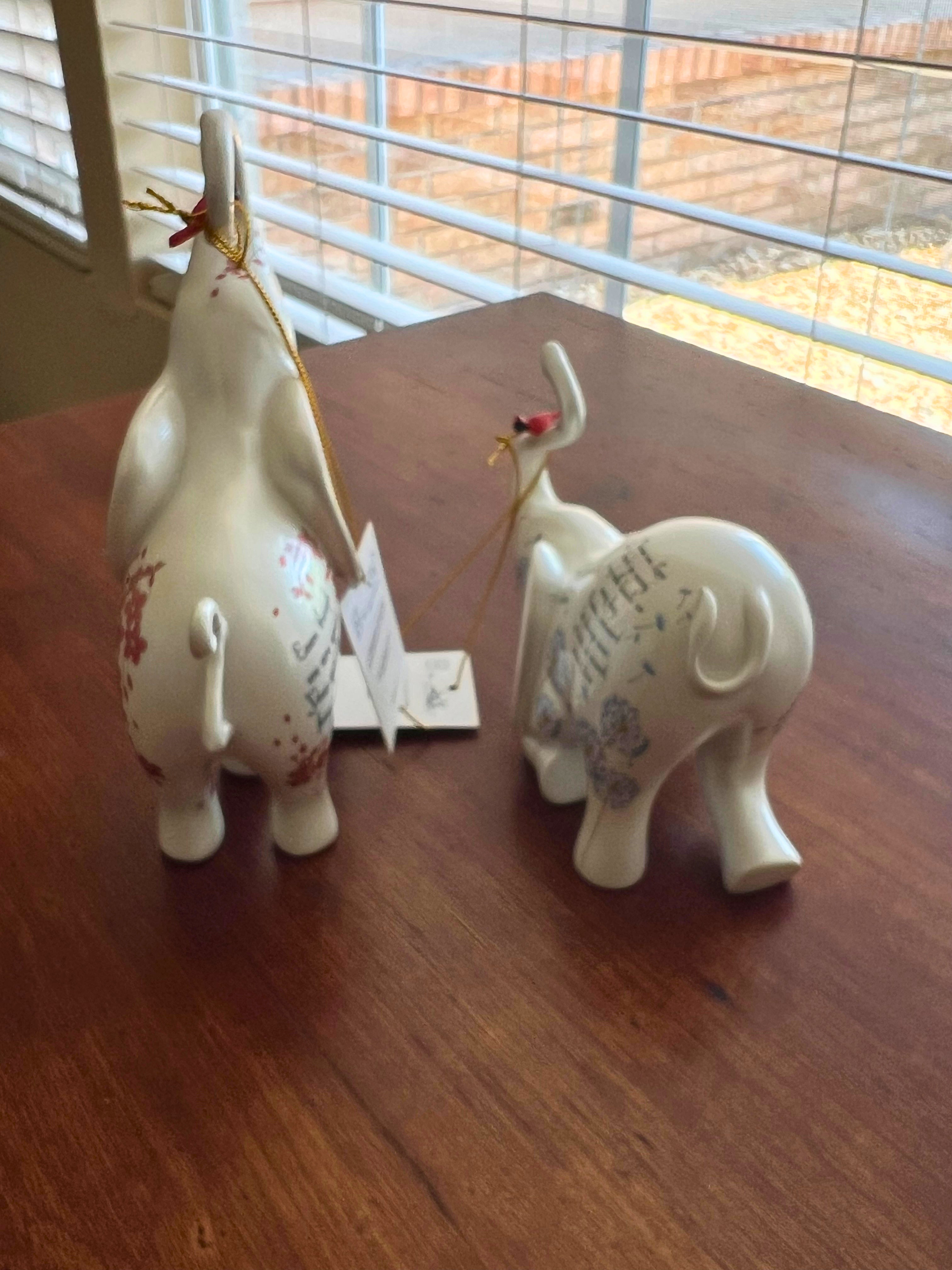 The Hamilton Collection Blake Jensen Memorial Elephant Figurine Set (2-Piece Set)