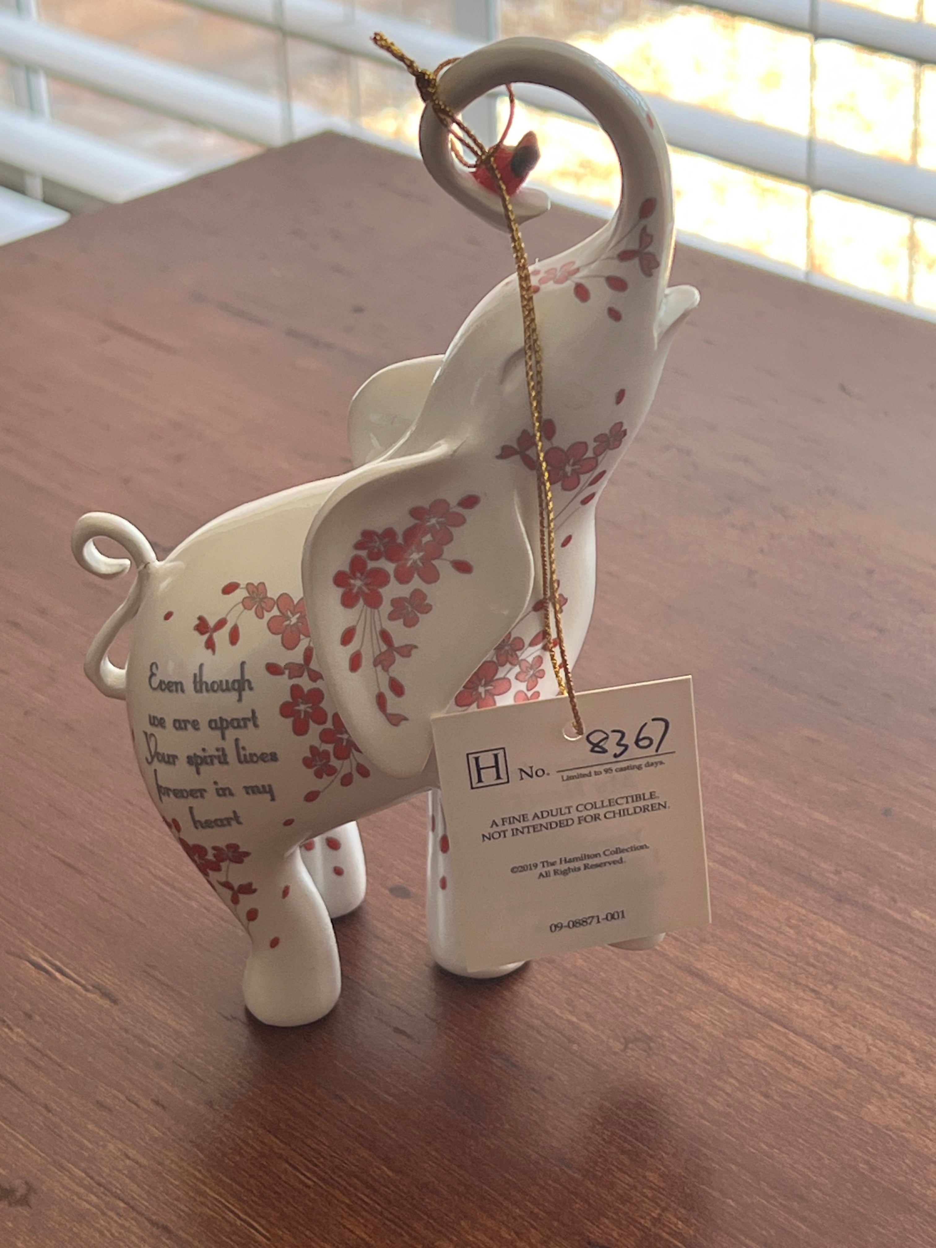 The Hamilton Collection Blake Jensen "Forever In My Heart" Memorial Elephant Figurine