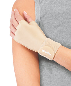 Mueller Arthritis Relief Compression Gloves - Fingerless Wrist Support for Carpal Tunnel, Arthritis & Joint Pain - Beige, Small/Medium
