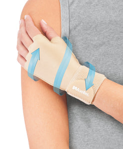 Mueller Arthritis Relief Compression Gloves - Fingerless Wrist Support for Carpal Tunnel, Arthritis & Joint Pain - Beige, Small/Medium