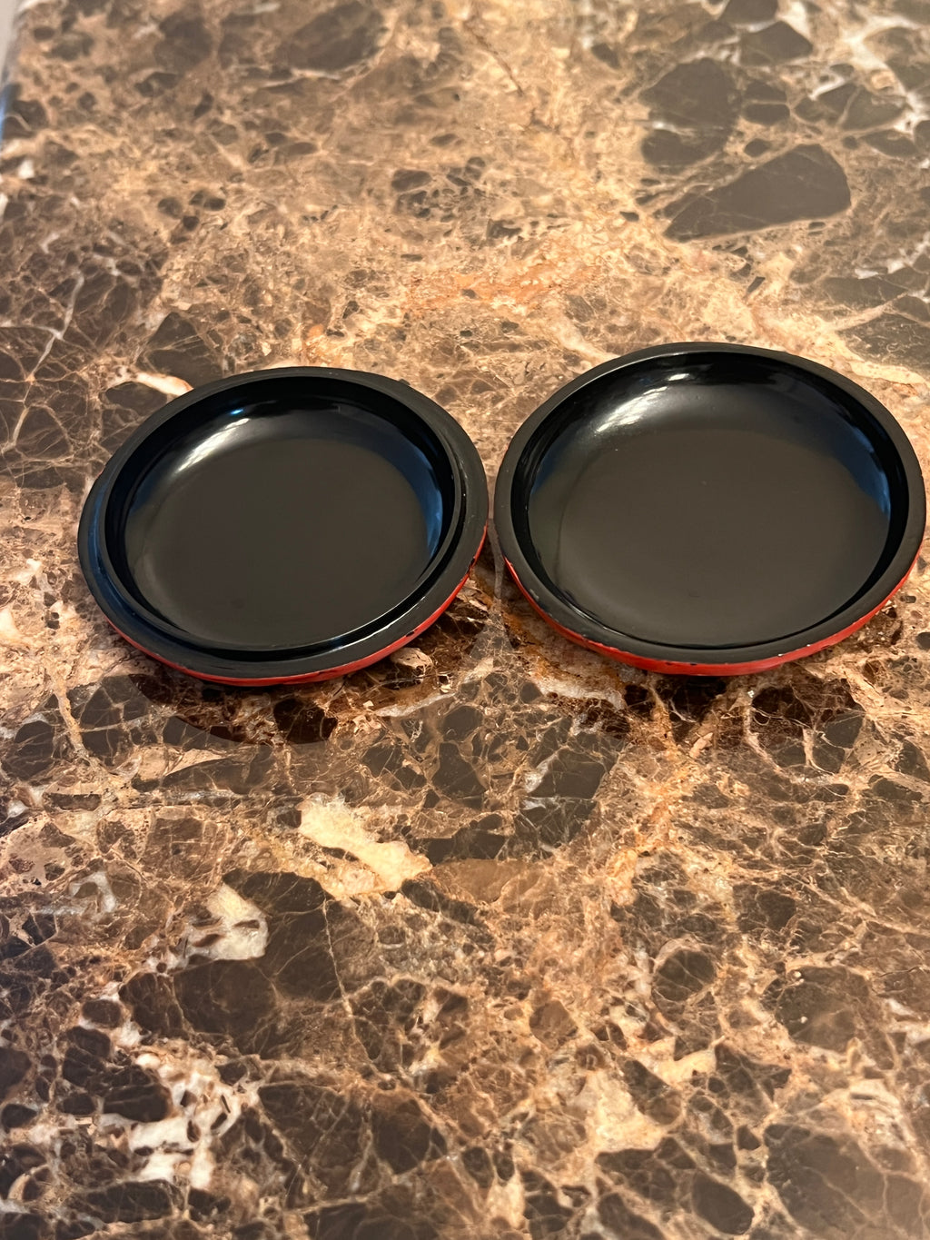 Vintage Chinese Hand-Carved Round Cinnabar Lacquer Trinket Box: Peony of Prosperity