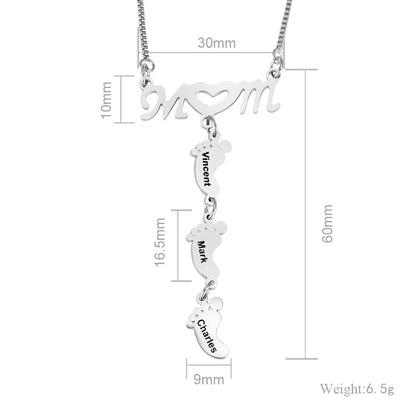Personalized Baby Feet Stainless Steel Pendant Necklace: A Cherished Keepsake