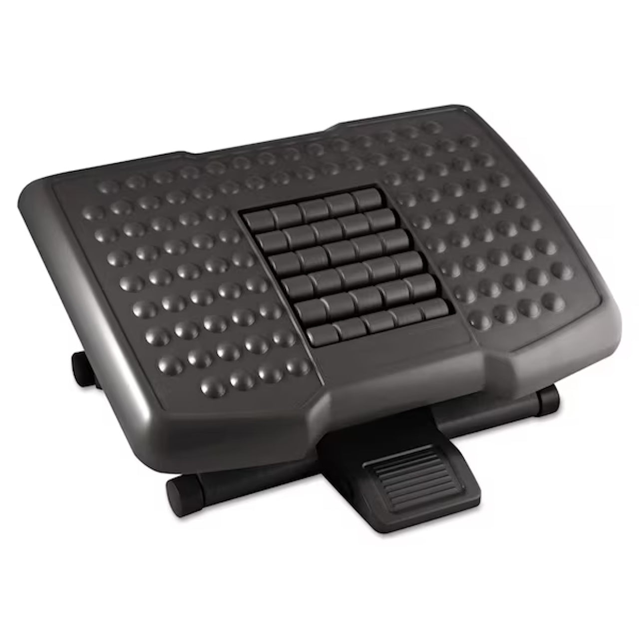 Ergonomic 3-Height Adjustable Under Desk Footrest with Massage Rollers and Tilt
