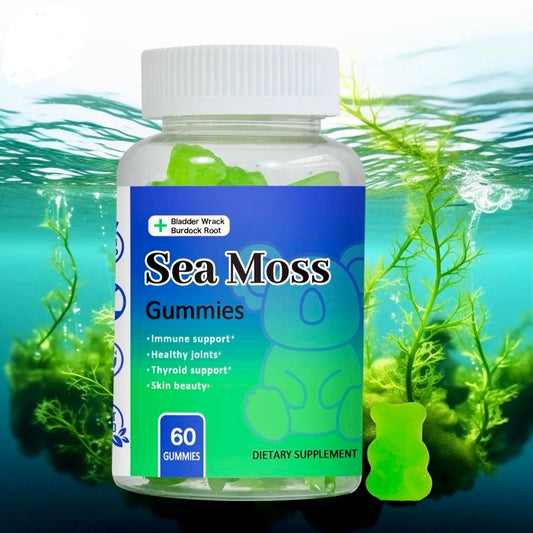 Sea Moss Gummies with Burdock Root and Bladderwrack Supports Immunity Skin & Joint Health – 60 Vegan Gummies