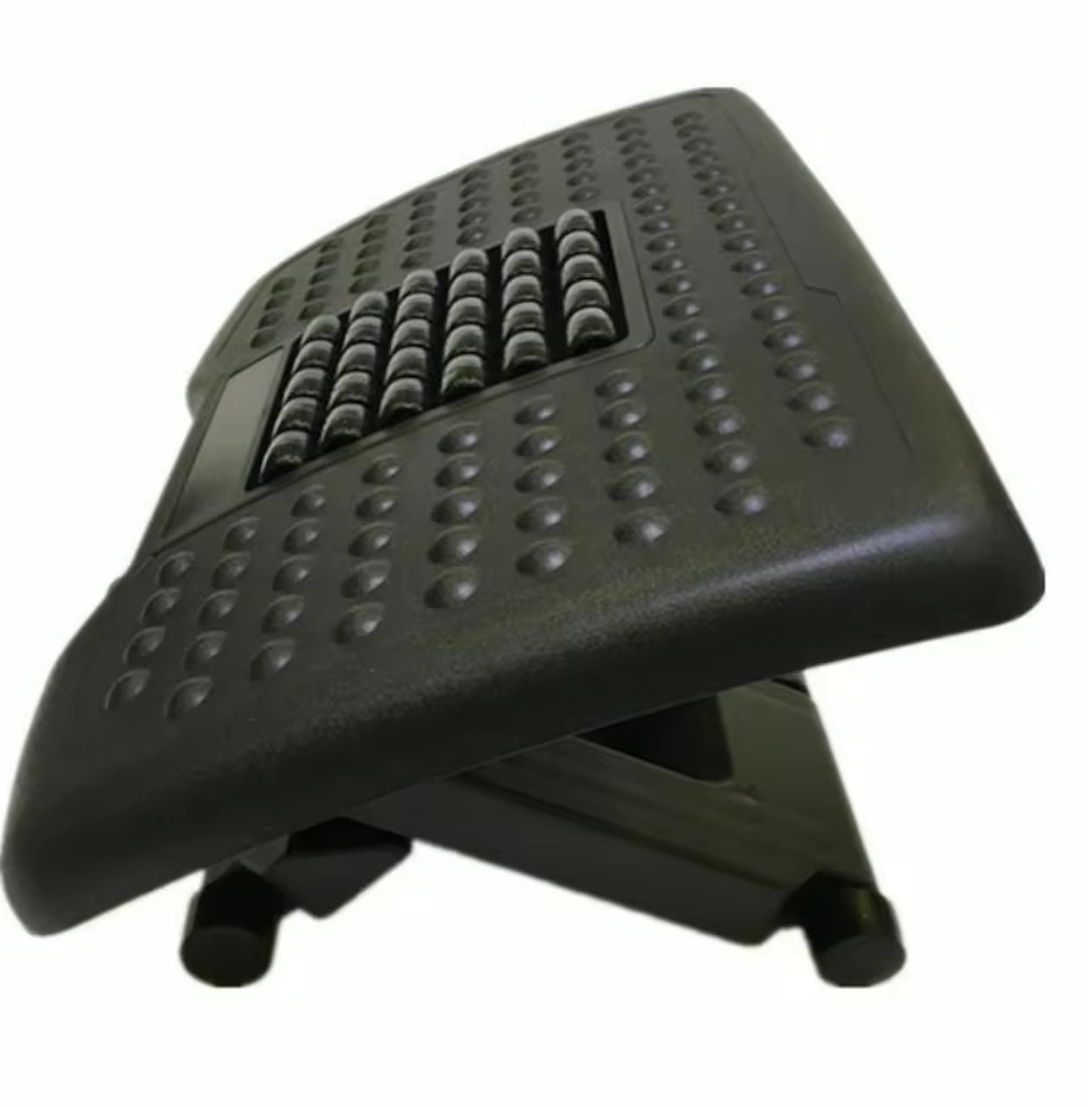 Ergonomic 3-Height Adjustable Under Desk Footrest with Massage Rollers and Tilt